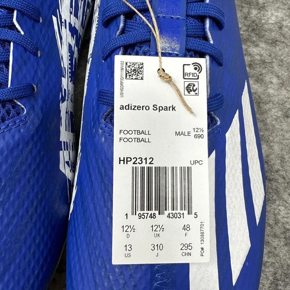 Adidas Adizero Spark Football Cleats Mens Size 13 Royal Blue White HP2312